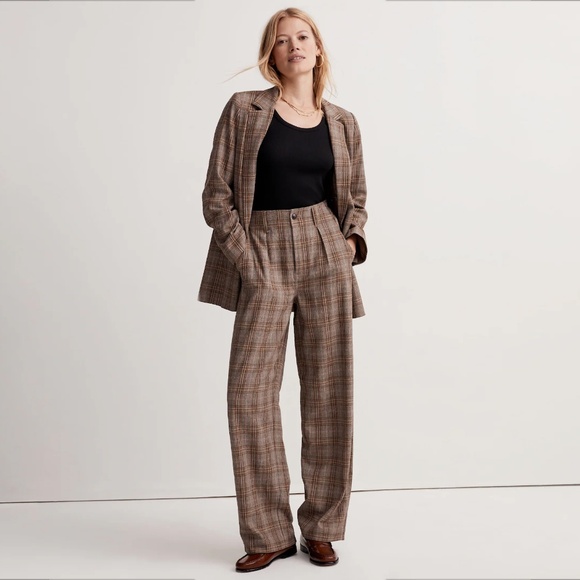 NWT Madewell Suit Neale Pant and Caldwell Double Breasted Blazer in Ghent Plaid - Picture 1 of 10
